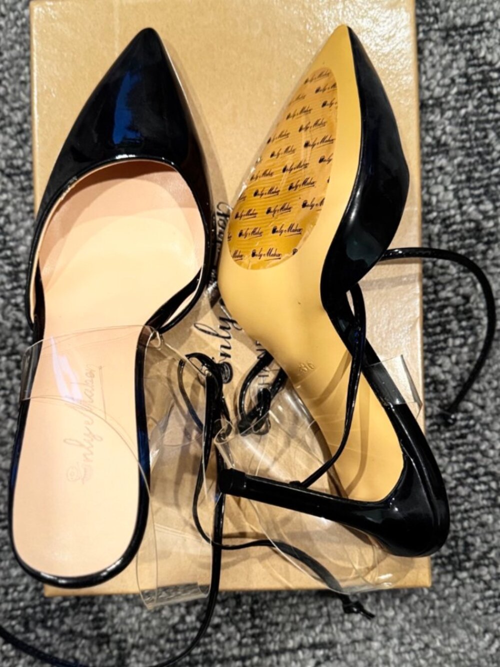 Only Maker Black Block Heel Sandals